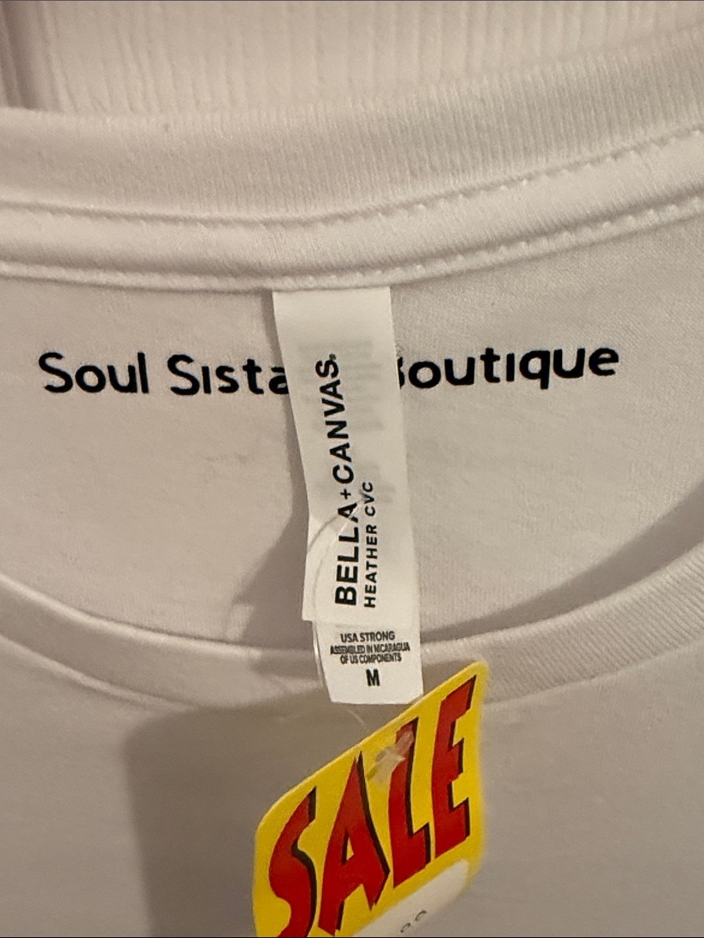 Bella Canvas White Tee with Yellow Sunflower Graphic - Picture 4 of 5